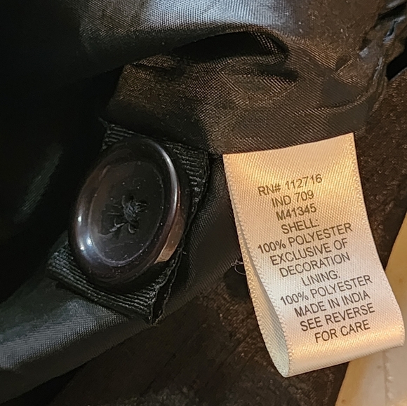 Brownstone Studio Y2K Floral Embroidered Black Button Jacket L - Picture 7 of 7